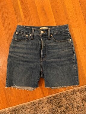 Madewell Dark Blue High-Rise Denim Jean Shorts